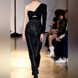 Beautiful Self - Portait Sequin Taffeta One-shoulder Jumpsuit